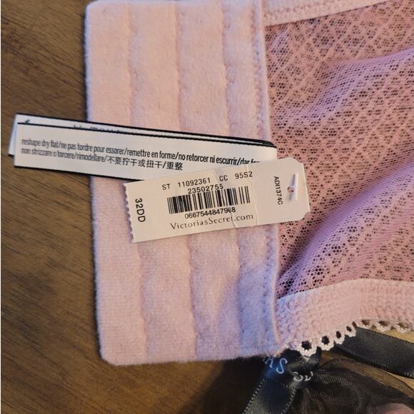 Victoria’s Secret Dream Angels Lace Bustier 32DD Dusty Rose Scalloped Trim NWT - Picture 5 of 13